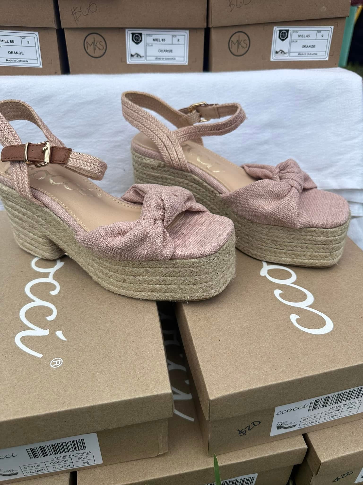 Blush platform sandals
