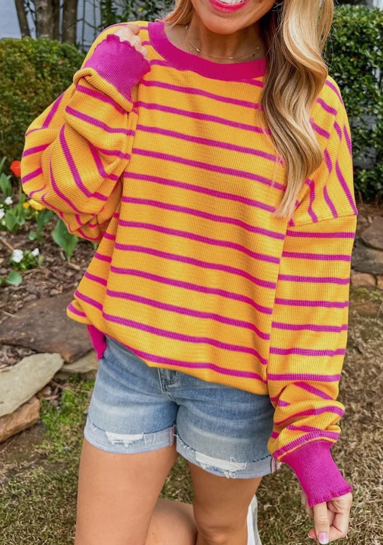 Orange and pink sweater
