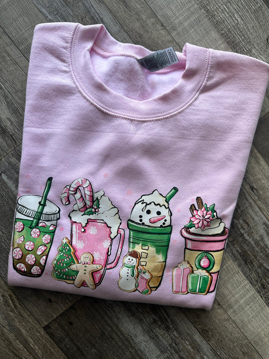 Christmas Latte Pink sweatshirt