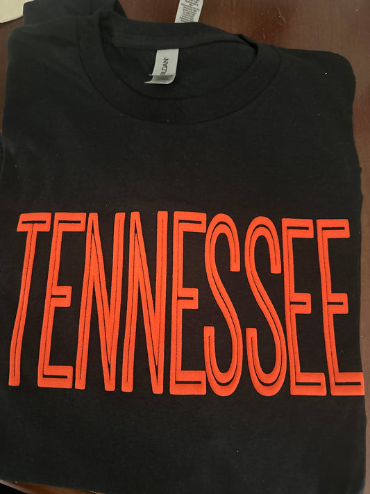 Tennessee puff letter tee black