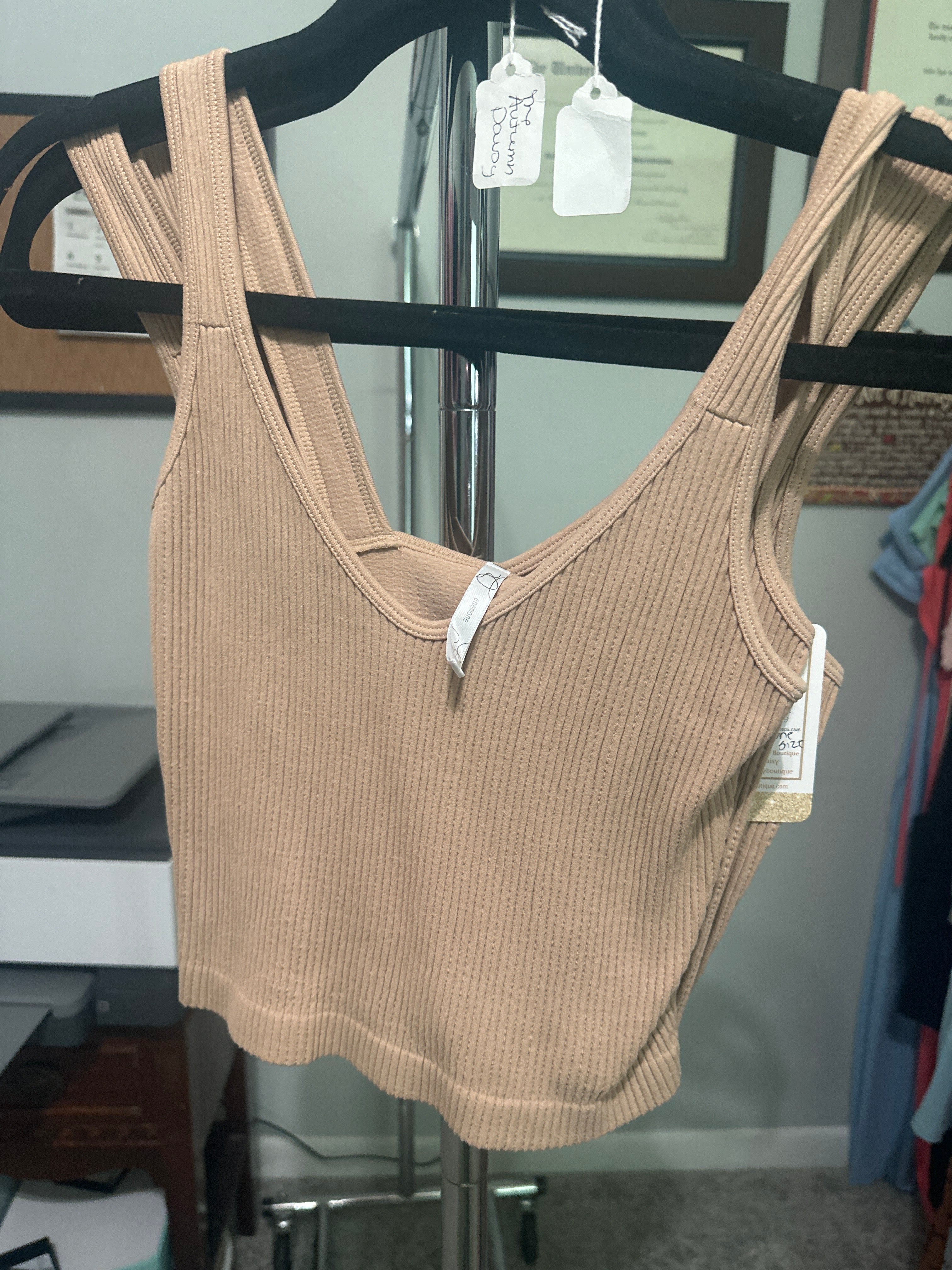 One size fits all halter khaki