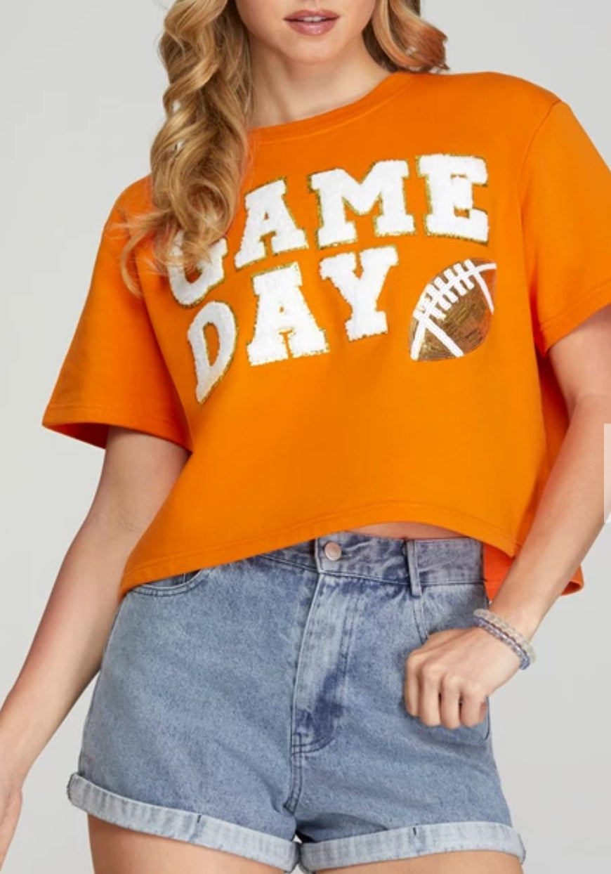 Sequins game day long crop