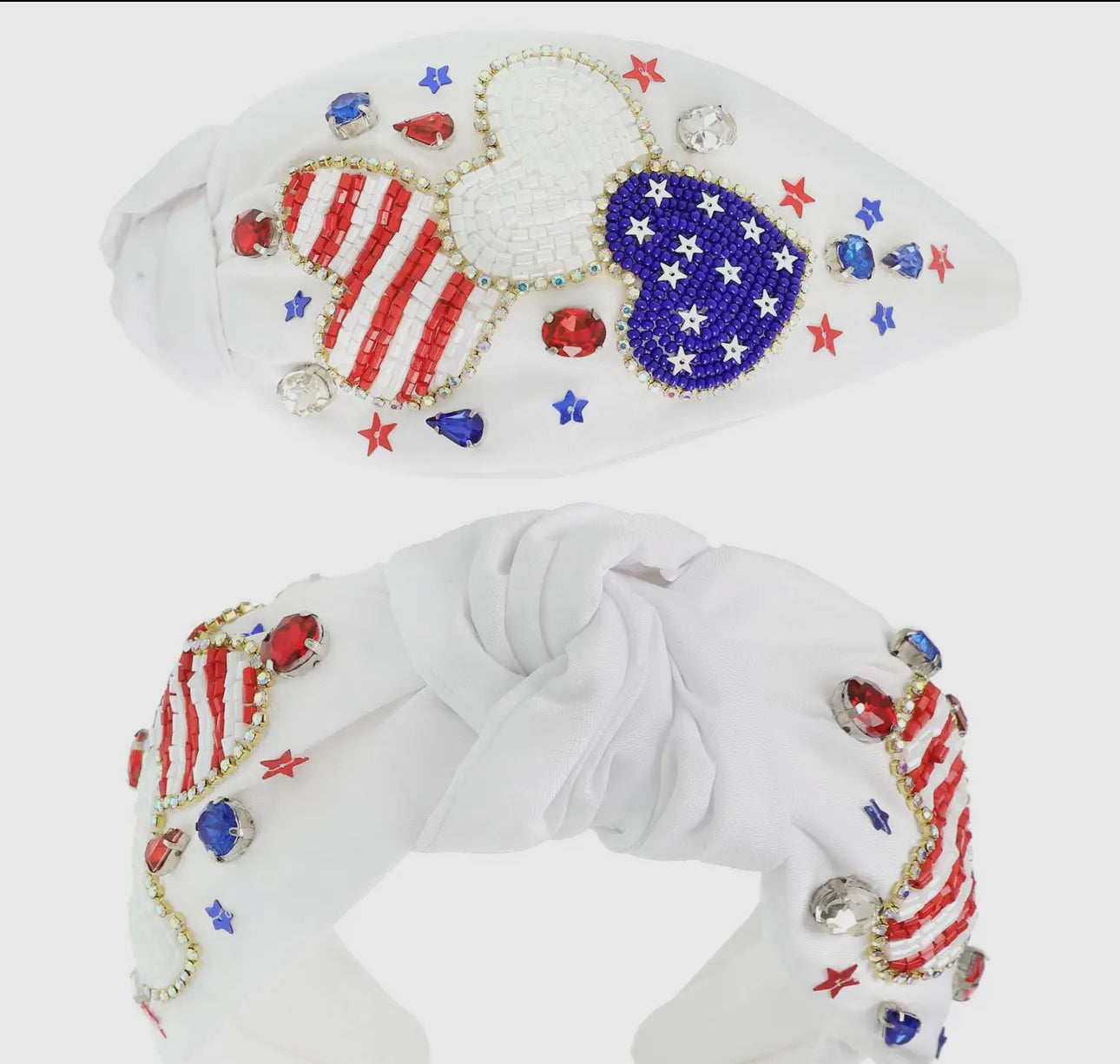 USA patriotic pattern jeweled headband