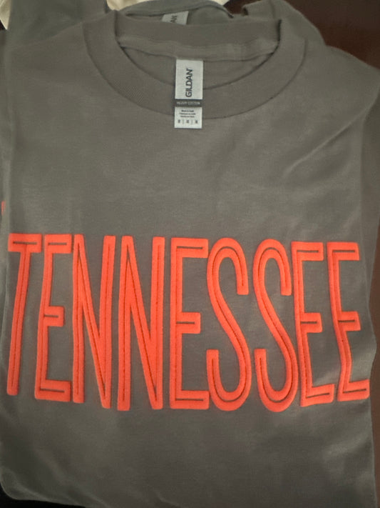 Tennessee puff letter tee gray