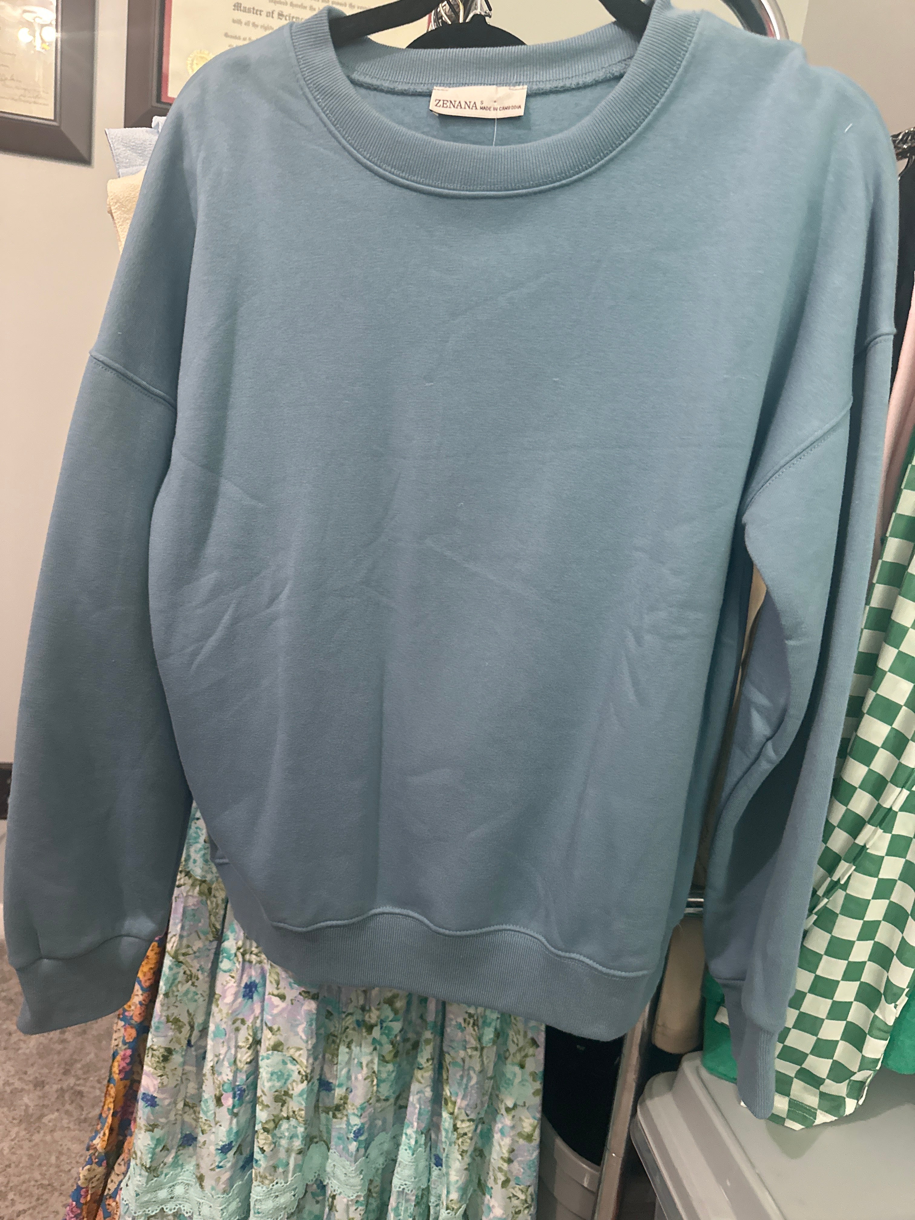 Blue zenana sweatshirt