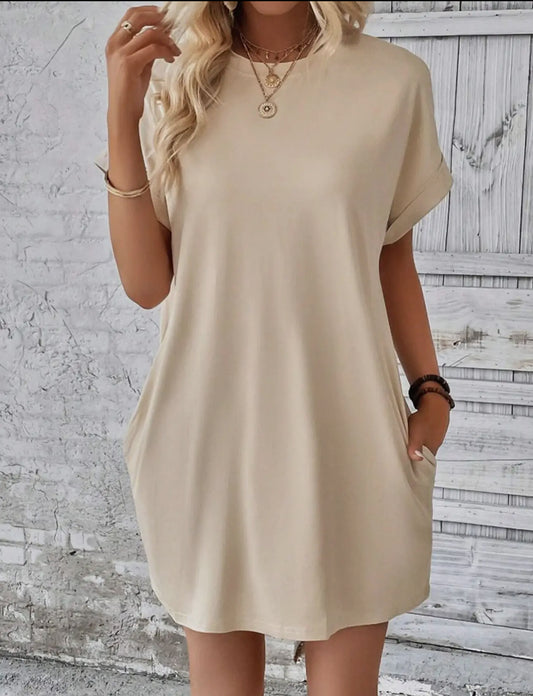 Khaki tshirt dress