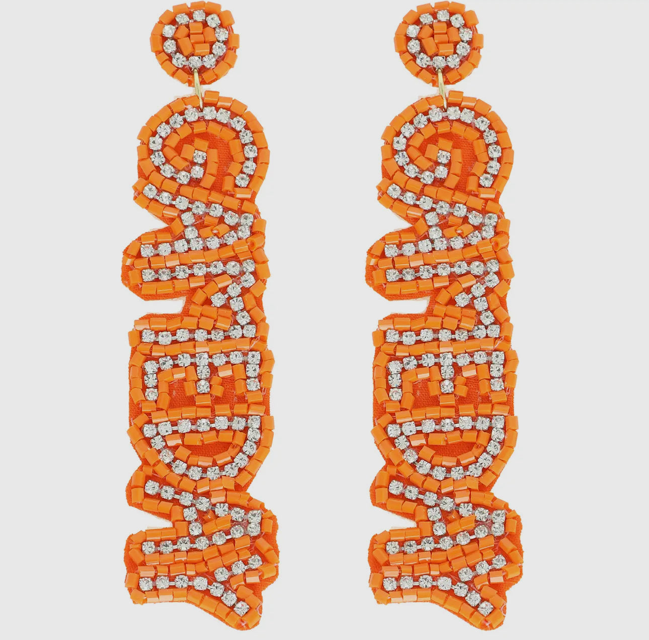 Orange game day earrings