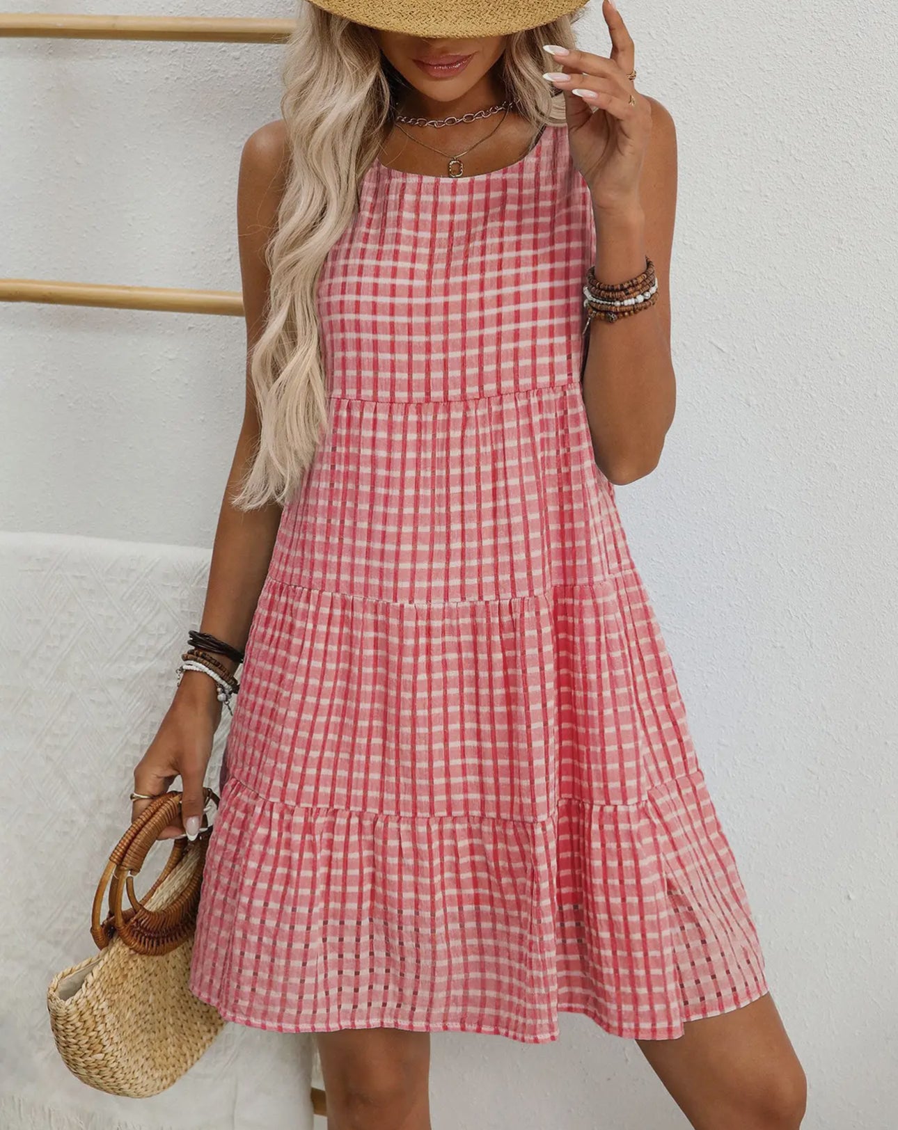 Red gingham dress