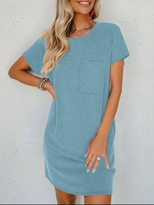 Ribbed dress baby blue