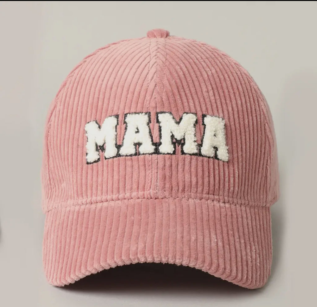 Mama 3d embroidered corduroy baseball cap
