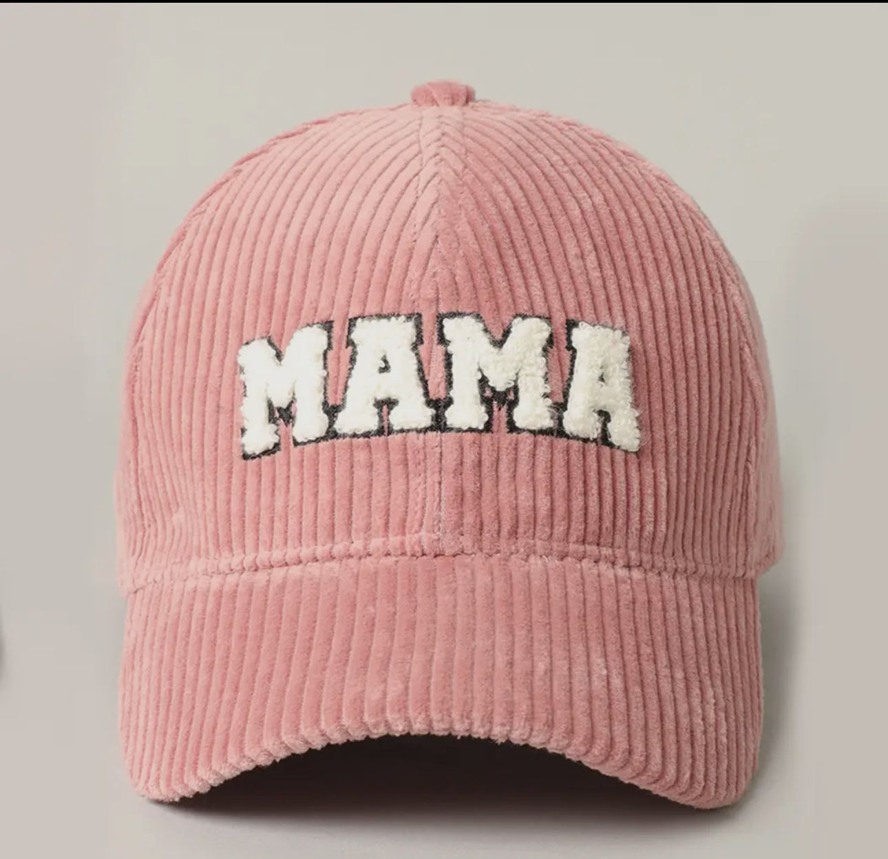 Mama 3d embroidered corduroy baseball cap