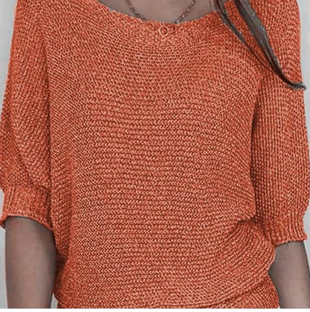 Orange 3/4 length sleeve sweater