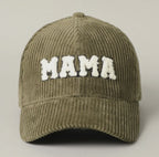 Mama 3d embroidered corduroy baseball cap