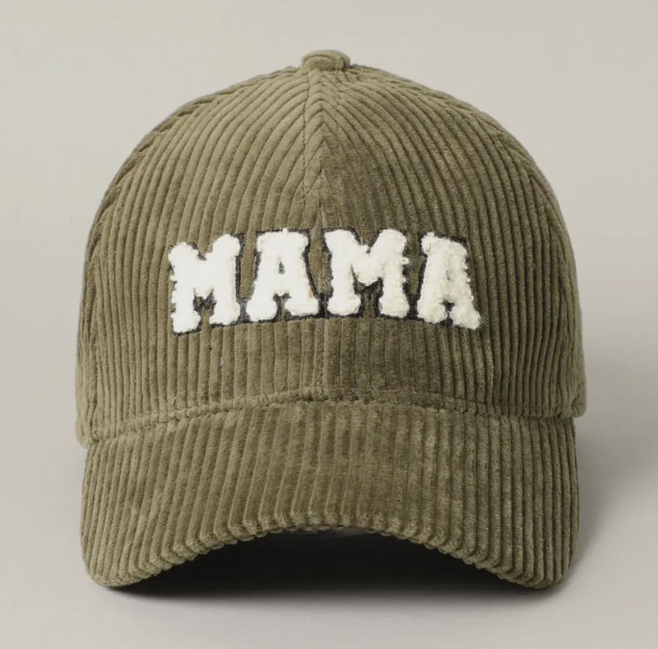 Mama 3d embroidered corduroy baseball cap