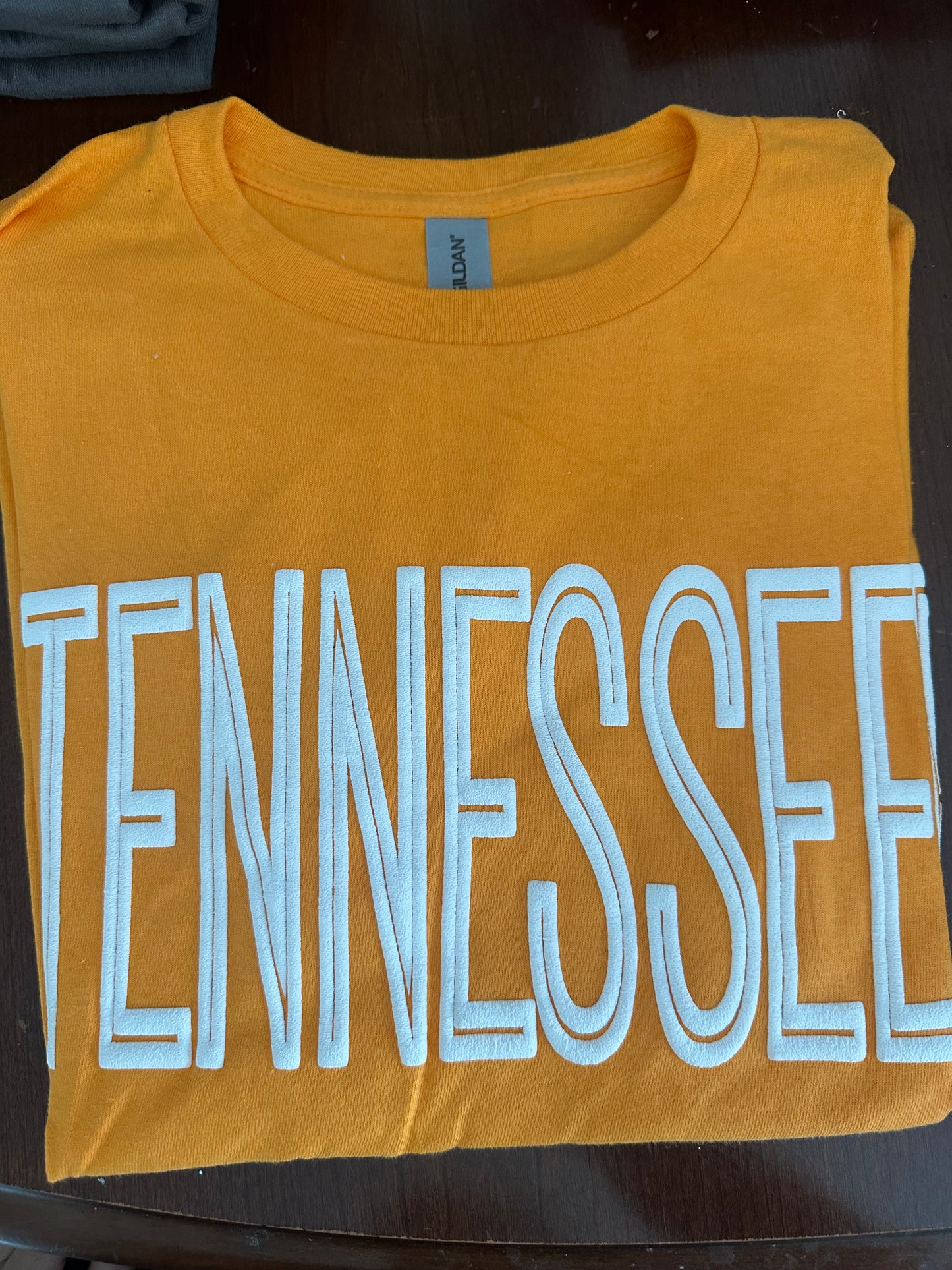 Tennessee puff letter adult tee orange