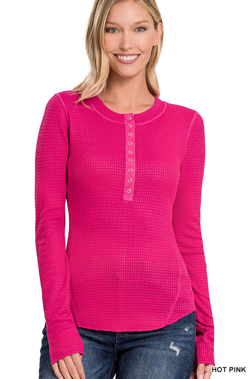 BABY WAFFLE SNAP BUTTON SWEATER